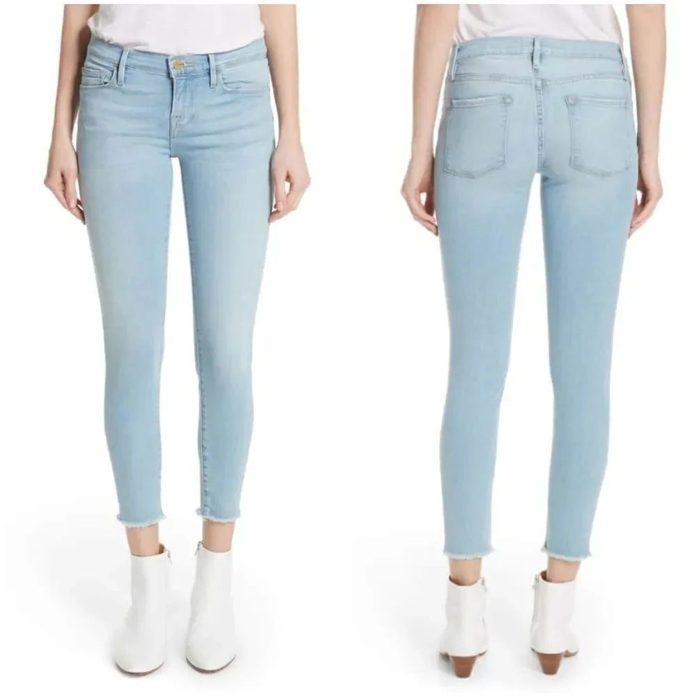 FRAME Le Skinny de Jeanne Raw Hem Crop Jeans
